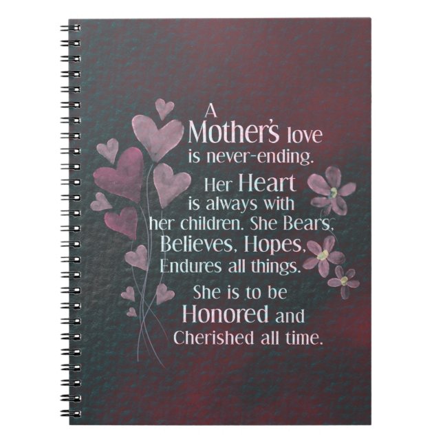 A mother's love  flameless candle notebook (Front)