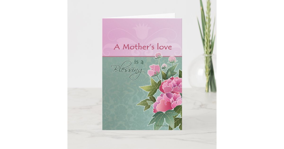 a mother's love is a blessing, happy mother's day card ...