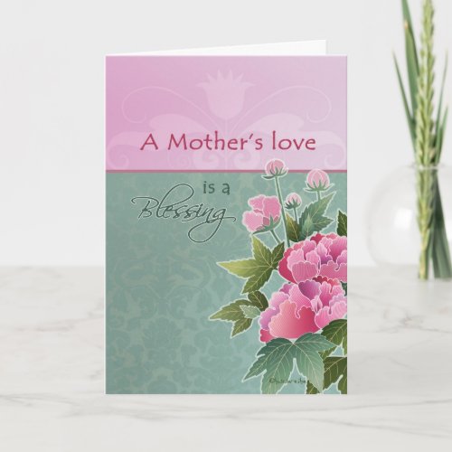 a mothers love is a blessing happy mothers day card