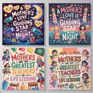 A Mother's Love Is A Guiding Star In The Night Wood Photo Tile