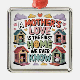 A Mother's Love Is The First Home We Ever Know Metal Ornament