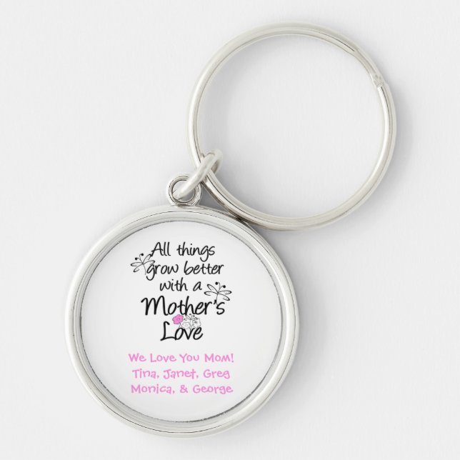 A Mother's Love Personalized Keychain (Front)
