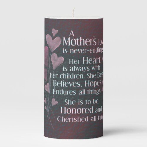 A mothers love  pillar candle