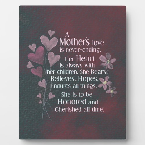 A Mothers Love Plaque