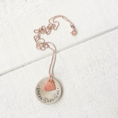 "A Mother's Love" Silver Disc Necklace (Front)