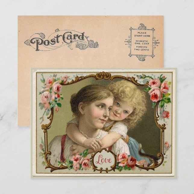 A Mother's Love Vintage Reproduction Postcard | Zazzle