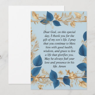 A Mother's Prayer for her Son Holiday Card