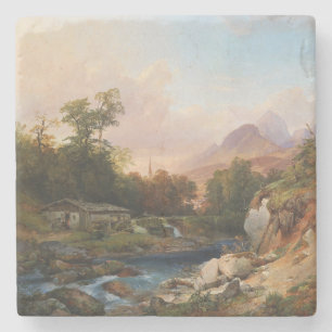 A Mountain Landscape With a Smithy Stone Coaster