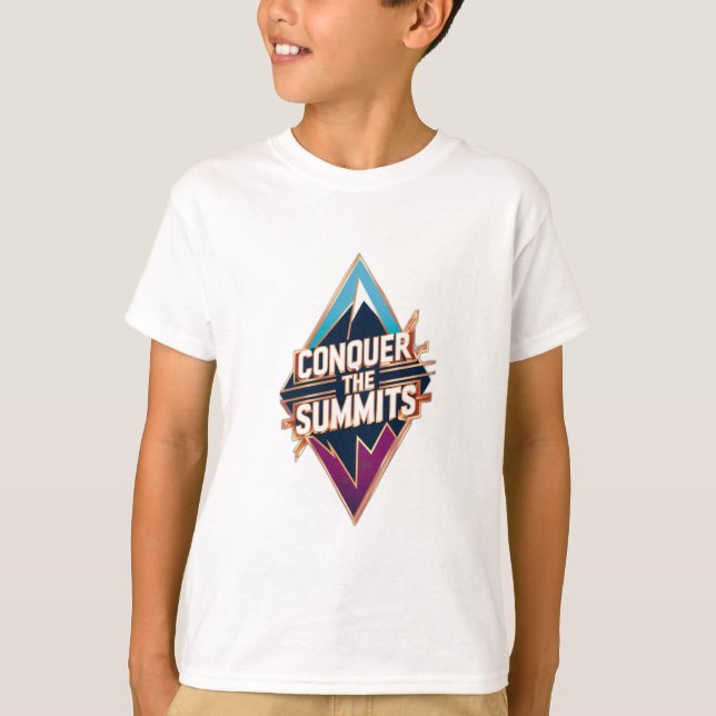 A mountain peak silhouette with the phrase “Conque T-Shirt (Front)