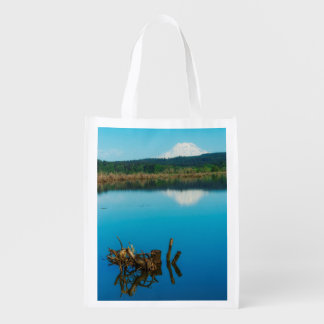 A Mountain Peers Over a Hedge Grocery Bag