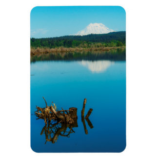 A Mountain Peers Over a Hedge Magnet