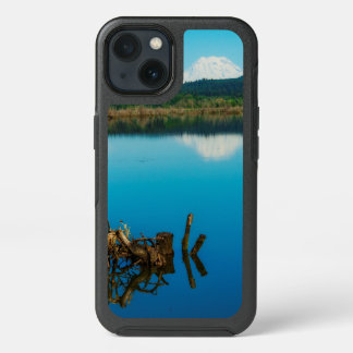 A Mountain Peers Over a Hedge iPhone 13 Case