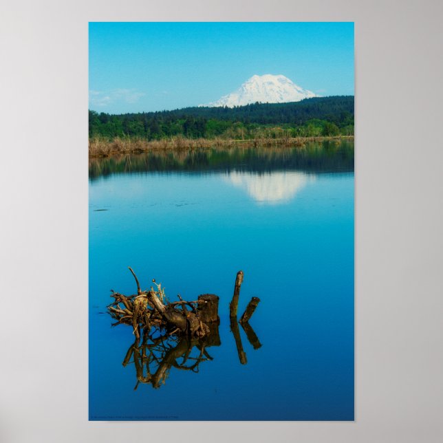 A Mountain Peers Over a Hedge Poster (Front)