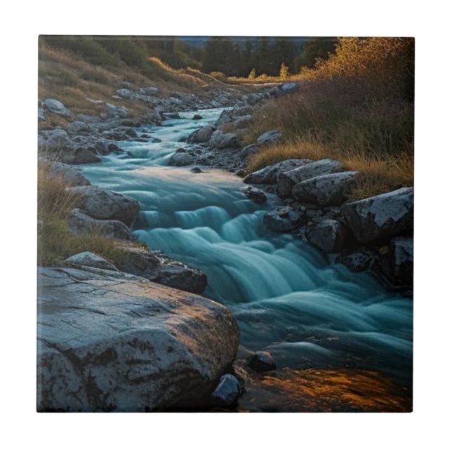 A Mountain Stream Ceramic Tile (Front)