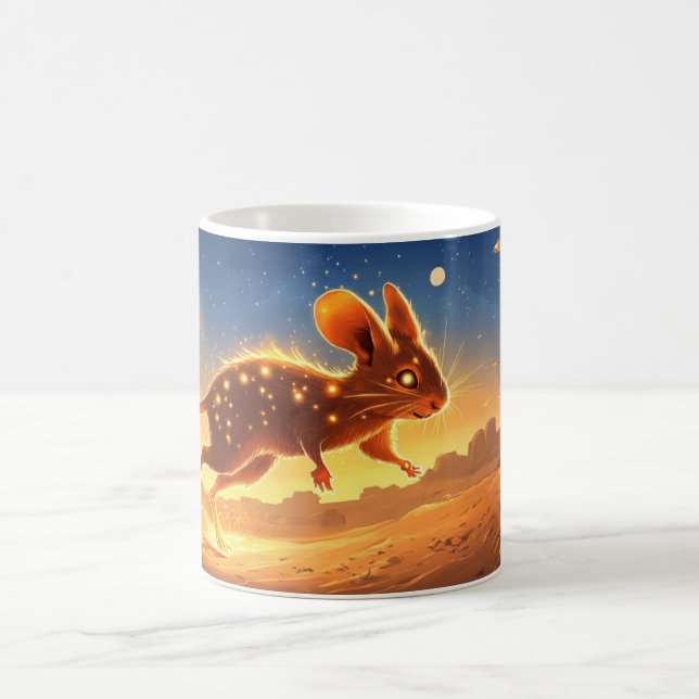 a mouse in a desert night setting coffee mug (Center)