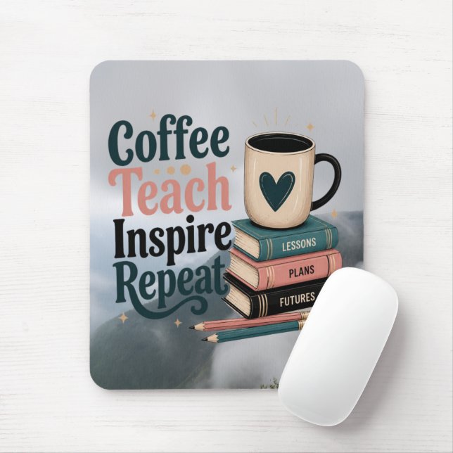 A mouse pad skillfully designed for coffee lovers. (With Mouse)
