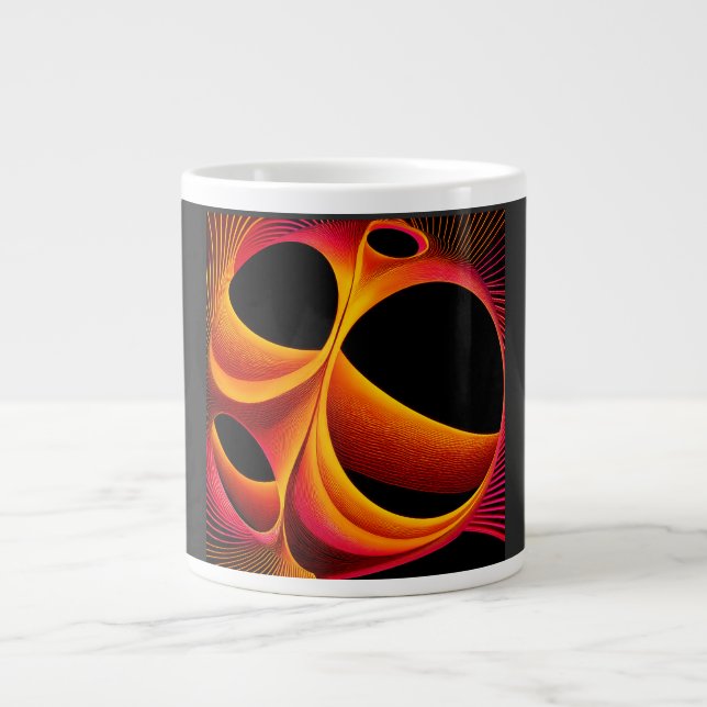 A Much Manipulated Mandelbrot Fractal Square Giant Coffee Mug (Front)