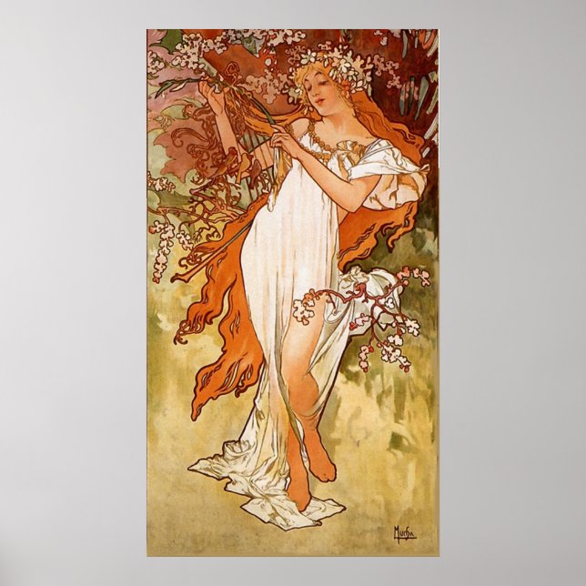 A. Mucha Vintage Art Poster (Front)