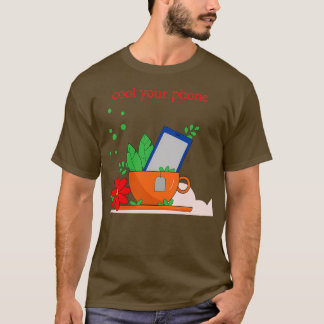 A mug of tea with a phone T-Shirt