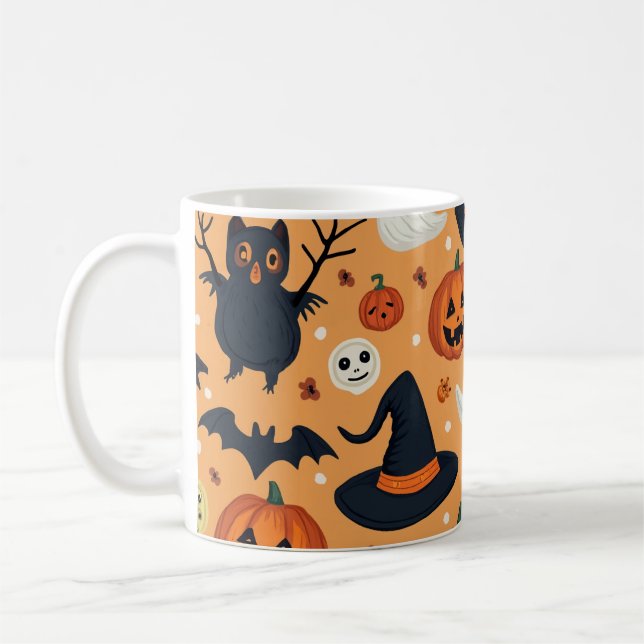 a mug that represents Halloween (Left)