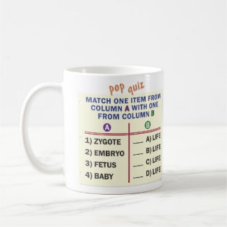 A mug with a quiz.
