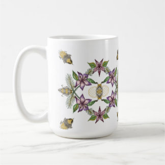 A mug with flowers & bees perfect for gardeners
