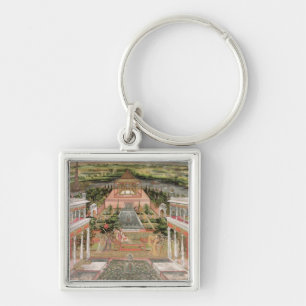 A Mughal Princess in her Garden (gouache on paper) Keychain