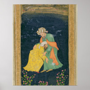 A Mullah bowing down to a man in Iranian dress who Poster