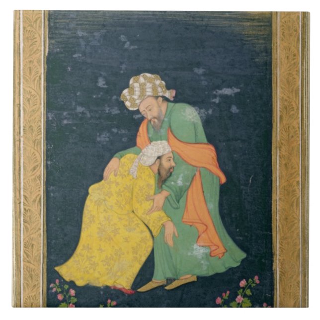 A Mullah bowing down to a man in Iranian dress who Tile (Front)