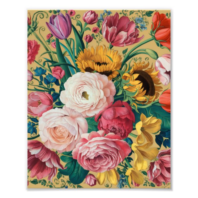 A Multi Colors Flowers  Photo Print (Front)