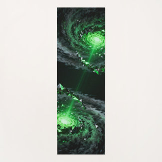 A multifaceted storm of emerald and ebony colors yoga mat