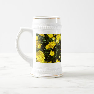 A Multitude of Yellow Mums Beer Stein