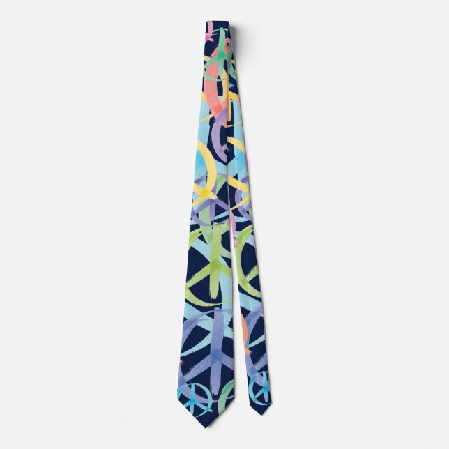 A Multitude Peace Symbols Neck Tie (Front)