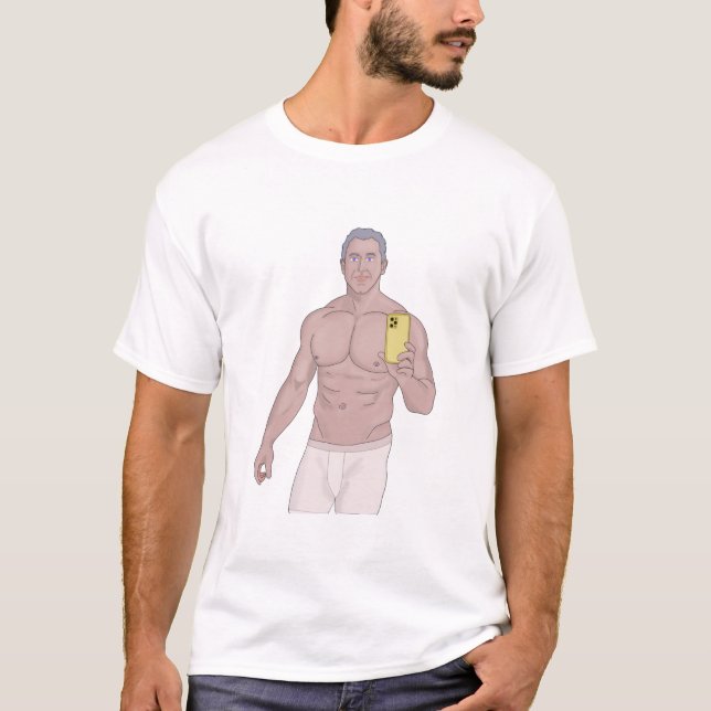 A muscular gray-haired man taking a selfie T-Shirt (Front)