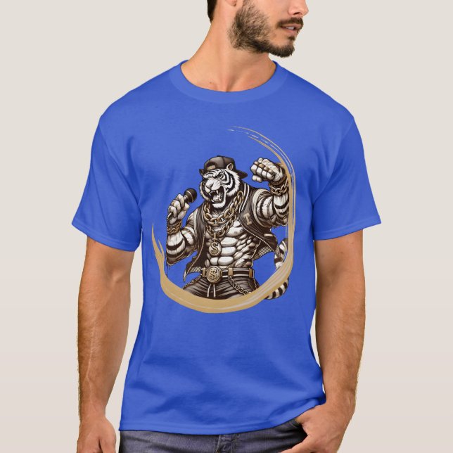 A muscular tiger as a rapper energy and style girl T-Shirt (Front)