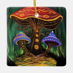 A Mushroom World Ceramic Ornament