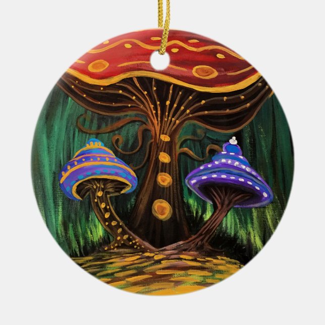 A Mushroom World Ceramic Ornament (Front)