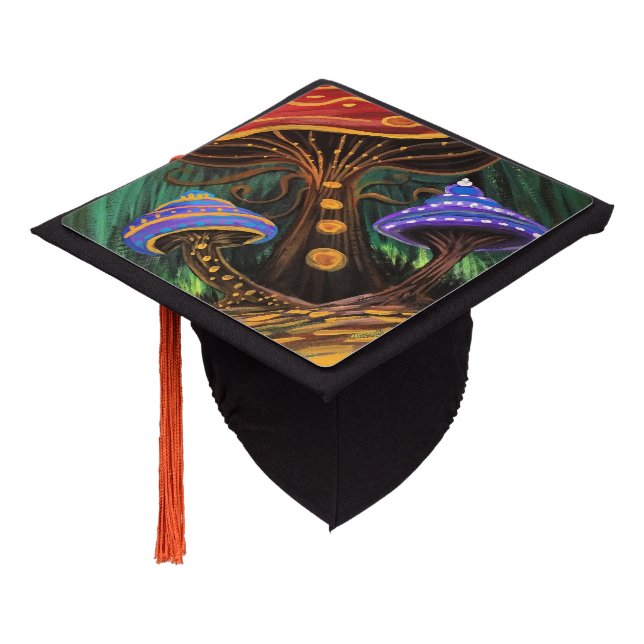 A Mushroom World Graduation Cap Topper (Angled)