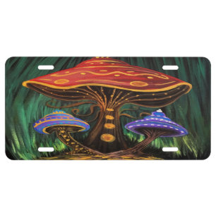 A Mushroom World License Plate