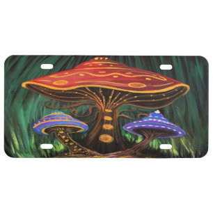 A Mushroom World License Plate
