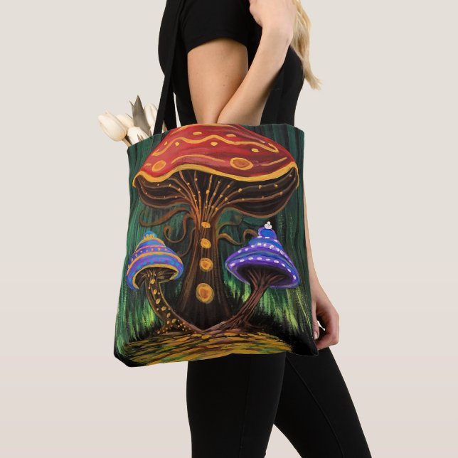A Mushroom World Tote Bag (Close Up)