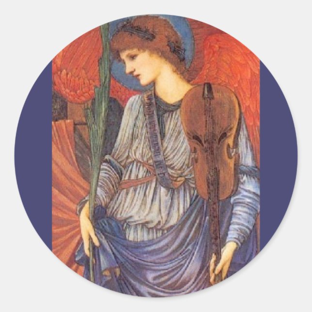 A Musical Angel Classic Round Sticker (Front)