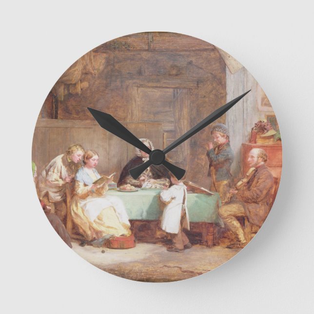 A Musical Evening (oil on canvas) 2 Round Clock (Front)