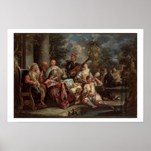 A Musical Interlude on a Patio (pair with 59639) Poster (Front)