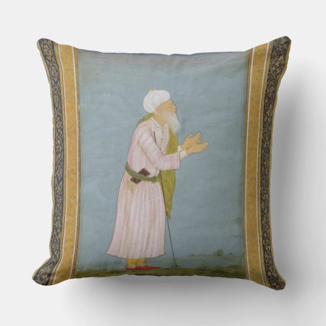 A Muslim Religious Figure, from the Small Clive Al Throw Pillow (Front)