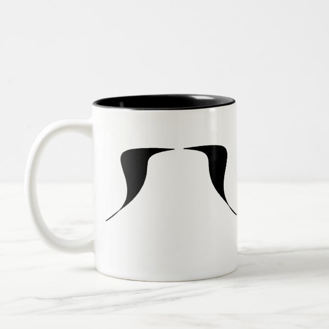 A Mustache a Day Two-Tone Coffee Mug (Left)