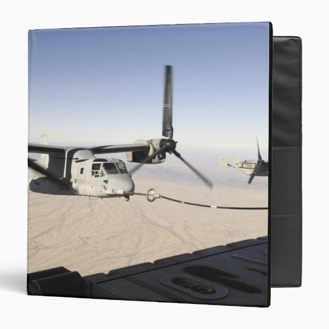 A MV-22 Osprey refuels midflight 3 Ring Binder (Front/Inside)