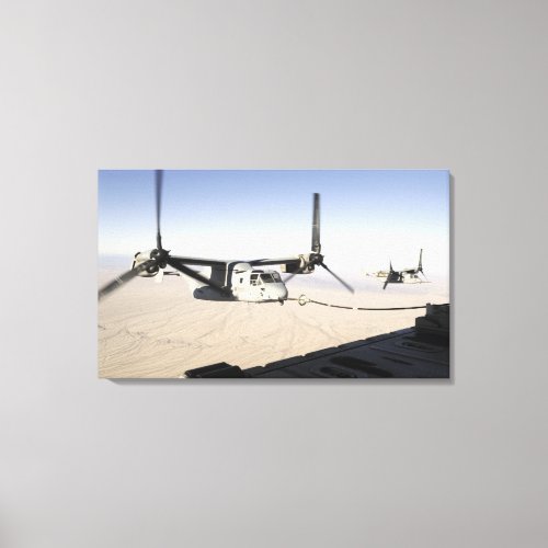 A MV_22 Osprey refuels midflight Canvas Print