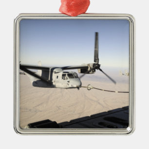 A MV-22 Osprey refuels midflight Metal Ornament