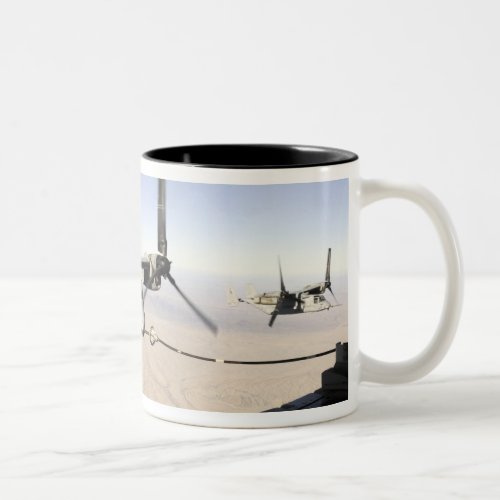 A MV_22 Osprey refuels midflight Two_Tone Coffee Mug